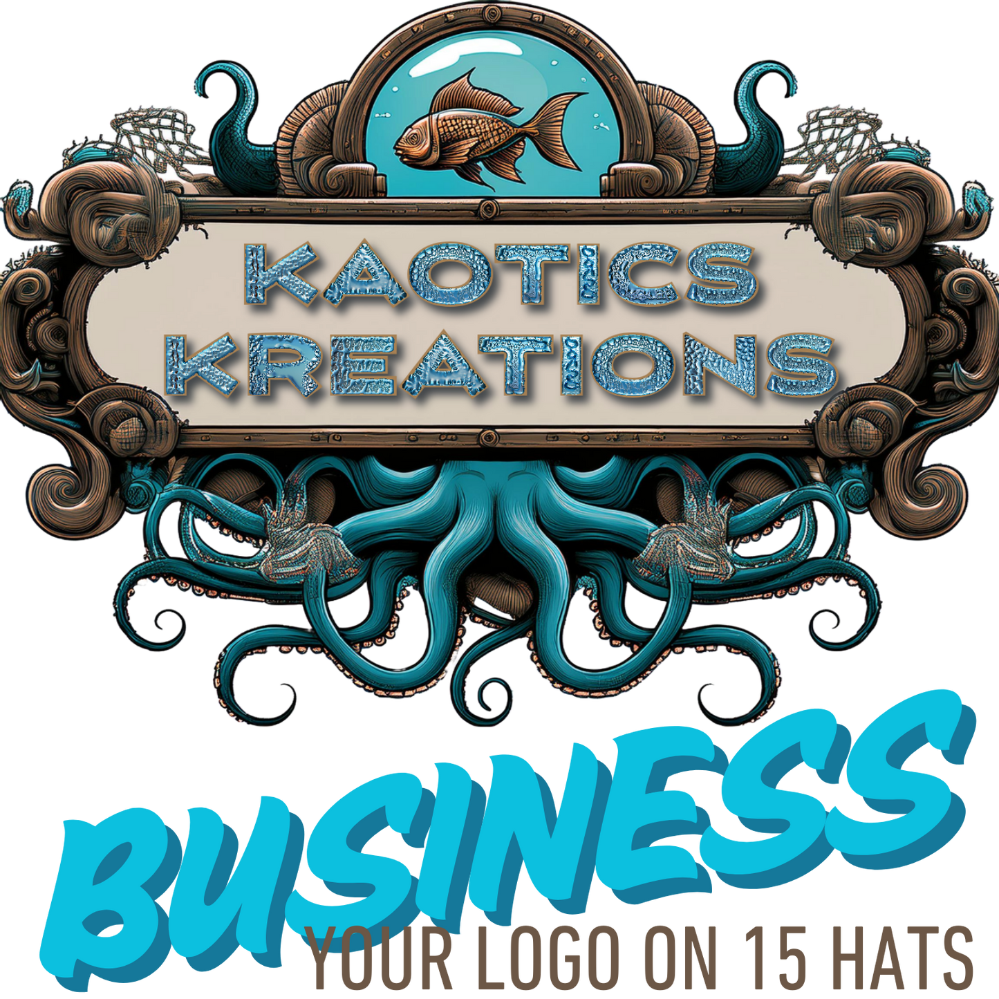 Your Business Logo on 15 Hats