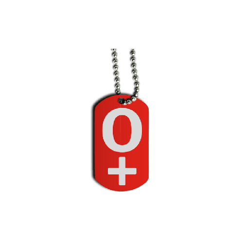 Blood Type Dog Tag (Red)